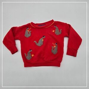 Vintage Toddler Handstands Red Acrylic Sweatshirt Crewneck Size 24 Months